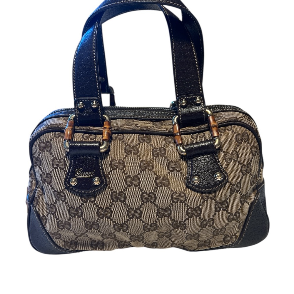 Gucci GG Bamboo Boston Bag In Dark Brown Vintage